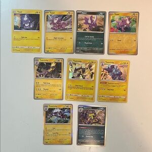 Pokemon Toxel and Toxtricity Card Collection - Yellow and Purple